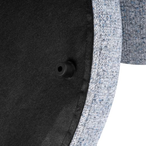 HomePop 24" Large Round Storage Ottoman - Blue Gray Woven Fabric