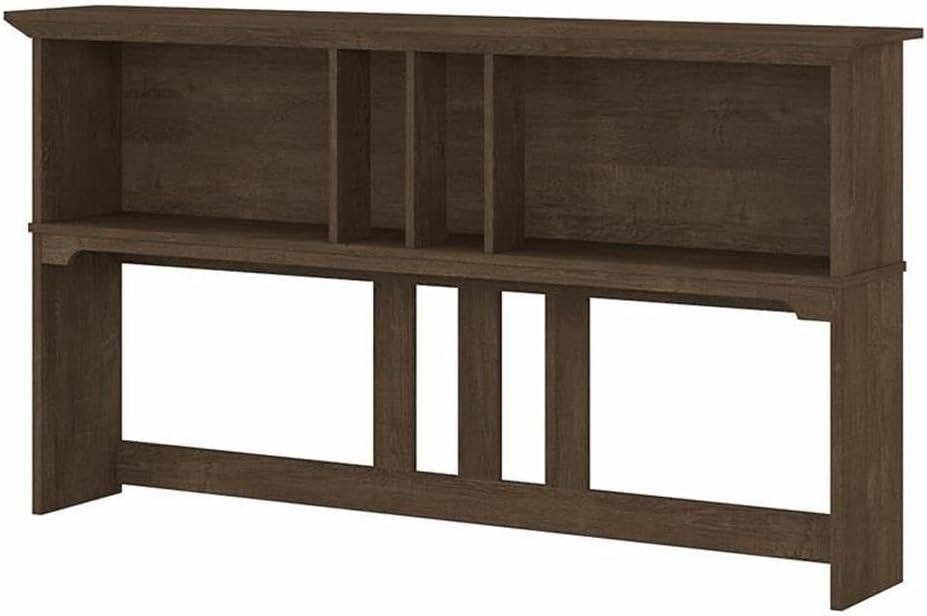 Bush Home Salinas 60W Hutch for L Shaped Desk in Ash Brown
