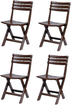 White Plastic Folding Chairs 4 Pack Indoor Outdoor Portable Dining Chairs(Brown,4-Pack)