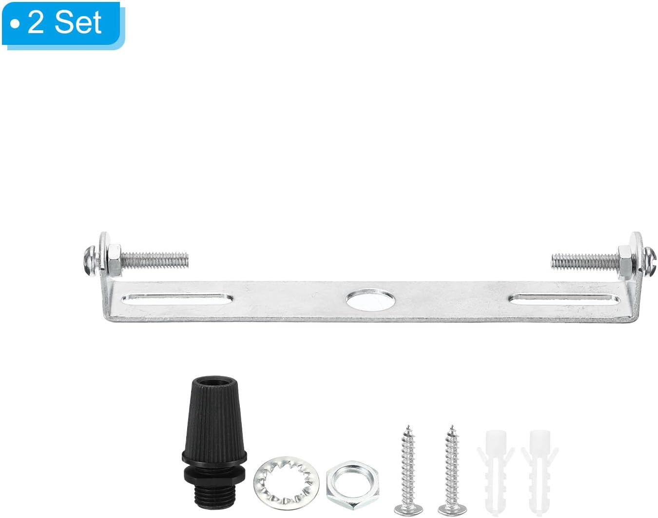 PATIKIL 110mm Ceiling Light Plate Kit, 2 Set Light Fixture Mounting Bracket Plate Steel Crossbar for Home Office Pendant Wall Light, with Screw Washer Nut