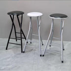 Folding Bar Stool, 24 /28 Inch Heavy-Duty Padded Portable Tall Chair Stool, Backless Counter Height Bar Stool with 225lb Capacity for Kitchen, Recreation Room, or Game Room ( Color : Black , Size : 70