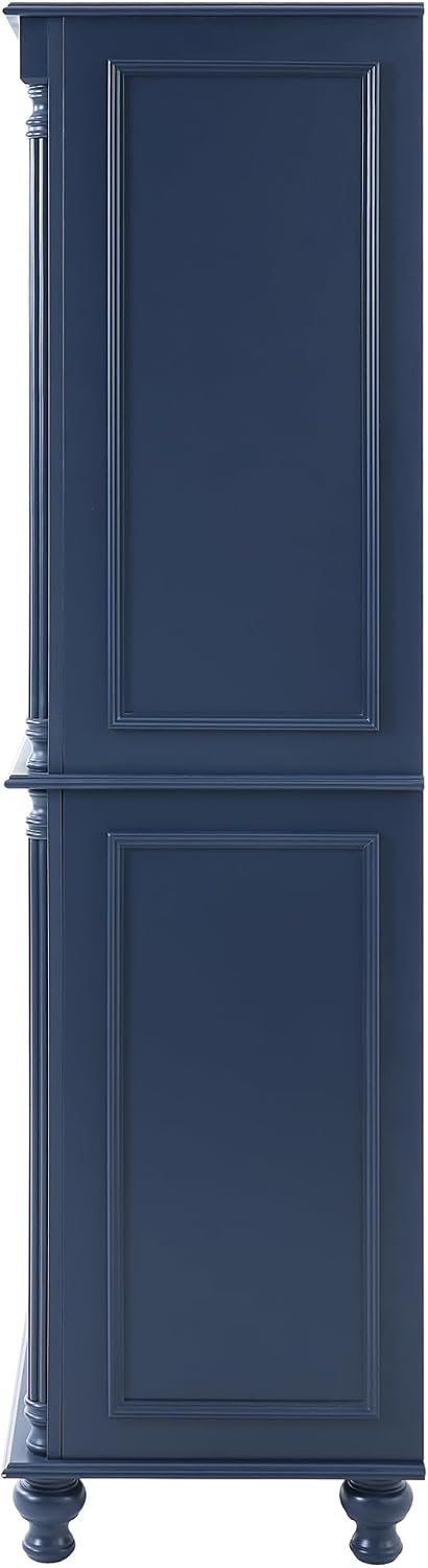 Polibi Large Freestanding Kitchen Pantry, 43.3"x20"x77.3" Tall Storage Cabinet with 5 Drawers, 2 Adjustable Shelves & 6 Door Shelves, Vintage Blue Cupboard for Organization