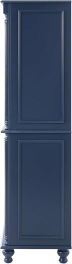 Polibi Large Freestanding Kitchen Pantry, 43.3"x20"x77.3" Tall Storage Cabinet with 5 Drawers, 2 Adjustable Shelves & 6 Door Shelves, Vintage Blue Cupboard for Organization