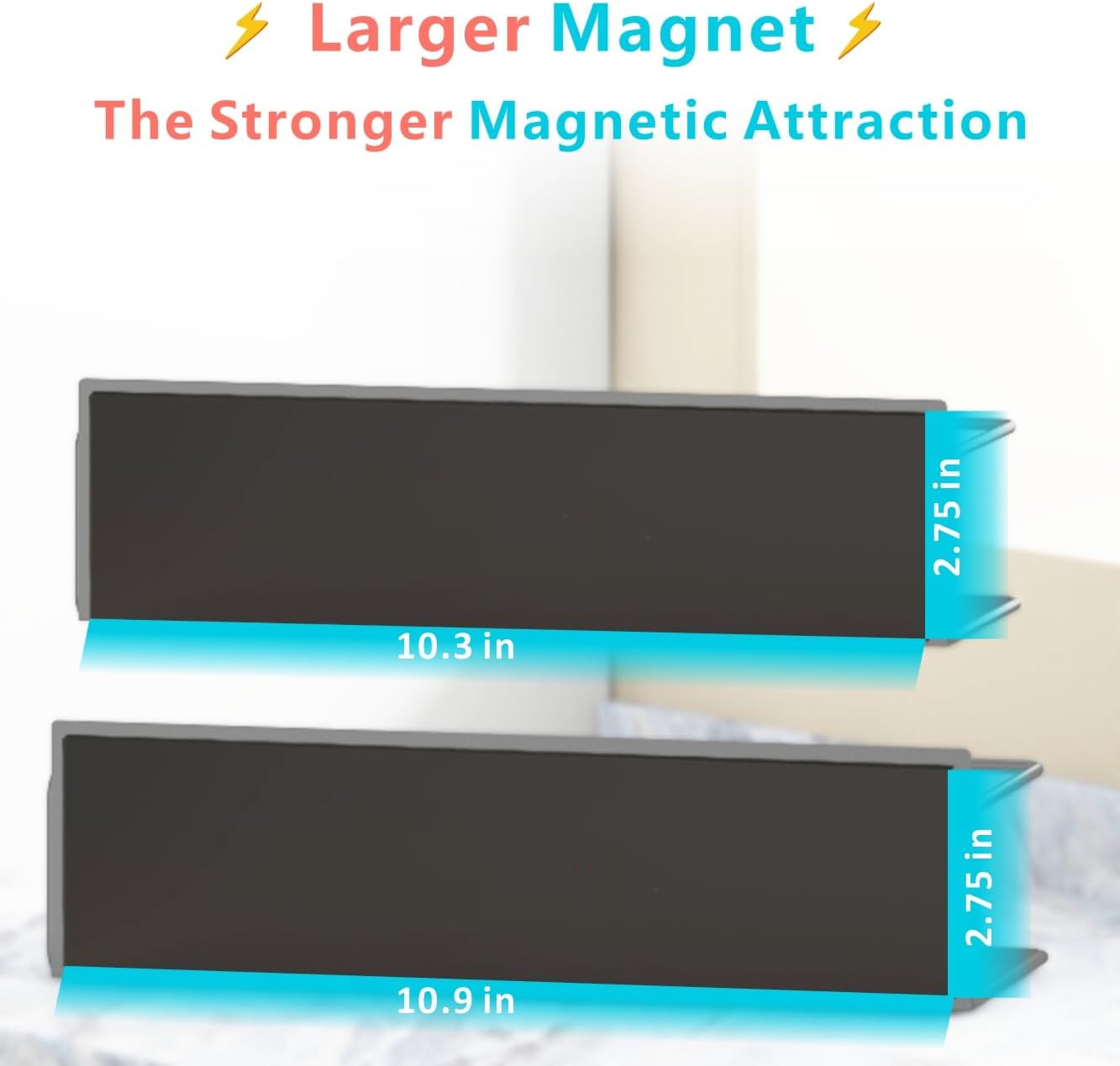 Magnetic Spice Rack For Refrigerator, Space Saving Magnetic Shelf For Fridge Matt Black 4 Pack With Magnetic Paper Towel Holder