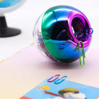 Rainbow Paper Clips Holder Medium Holographic Paper Clip Dispensers 100pcs 28mm Colorful Paperclips for Desk Organizer Accessories (Rainbow)