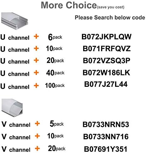 Hunhun 15-Pack End Caps and Mounting Clips for Hunhun U Shape LED Aluminum Channel System (U channel type)