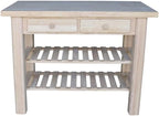 International Concepts Modern Wood Kitchen Island in Natural
