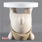 Bear Statue Side Table, Modern Sofa Table, Resin Sculpture Bedside Table, Creative Home Decor, Cute Bedroom Decor, Accent Table for Living Room(Brown)
