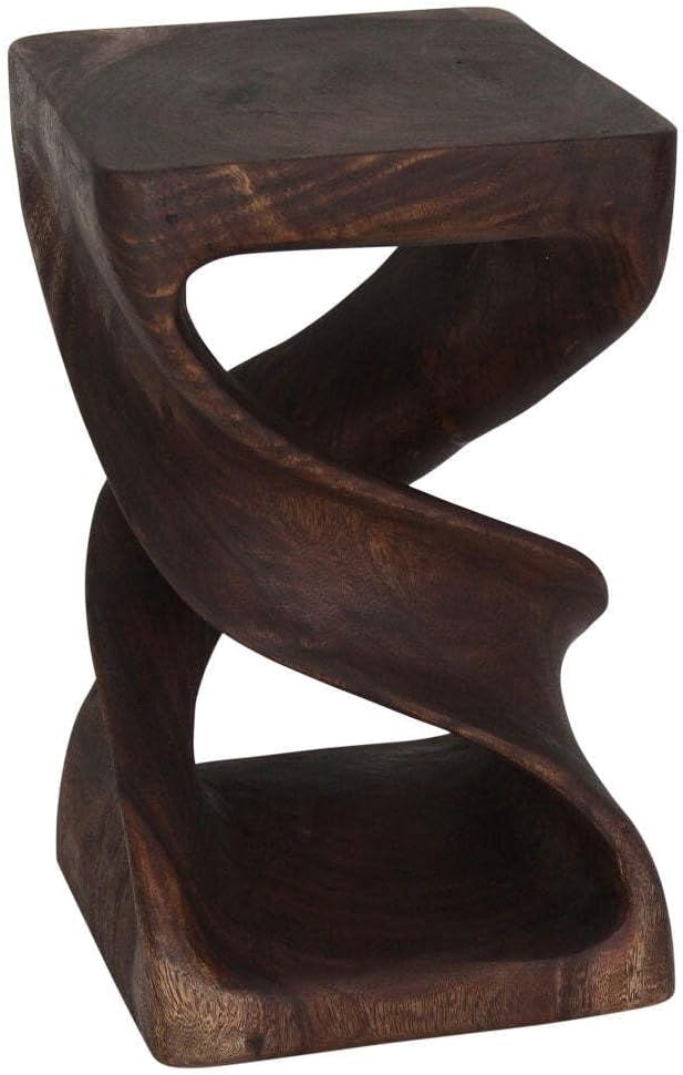 Haussmann End Table Double Twist 12 in SQ x 20 in H Mocha