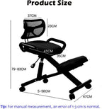 Ergonomic Kneeling Chair,Better Posture Rocking Stool,Ergonomic Office Desk Chairs,Posture Correcting for Bad Backs,Height Adjustable and Rotatable,for & Home (Black Pu)