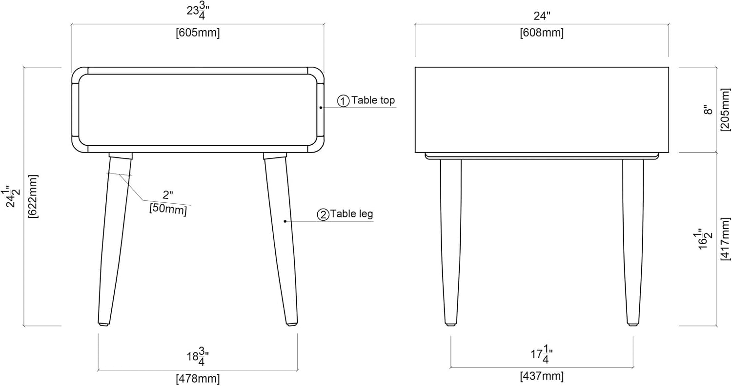 Boraam Alborg End Table - Rich Walnut Finish