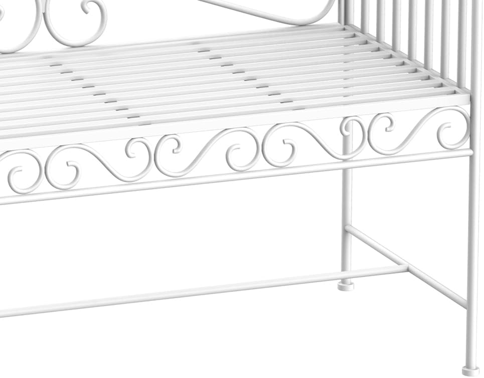 Garden Bench with Armrests for Outdoor Patio Use, Metal Backyard Bench Designed for Poolside and Lawn Seating