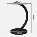 C Shaped Side Tables for Small Spaces Under Sofa End Table for Couch Wood Tabletop & Metal Legs, Small Round Coffee Tables for Living Room, Bedroom, Balconies, Tea Rooms, Offices, And Dormitories