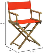 Casual Home 18" Director's Chair Natural Frame with Orange Canvas
