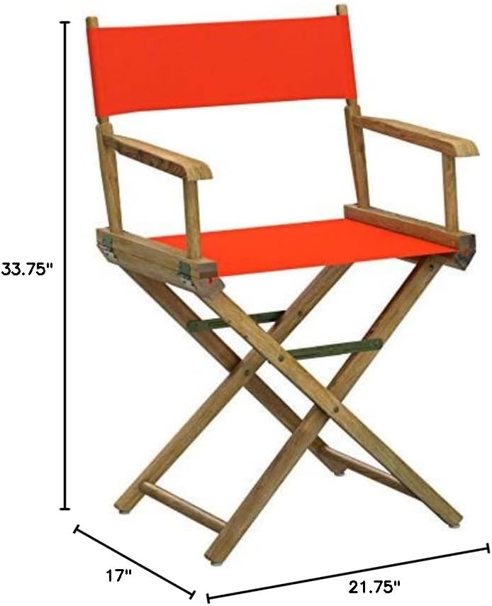 Casual Home 18" Director's Chair Natural Frame with Orange Canvas