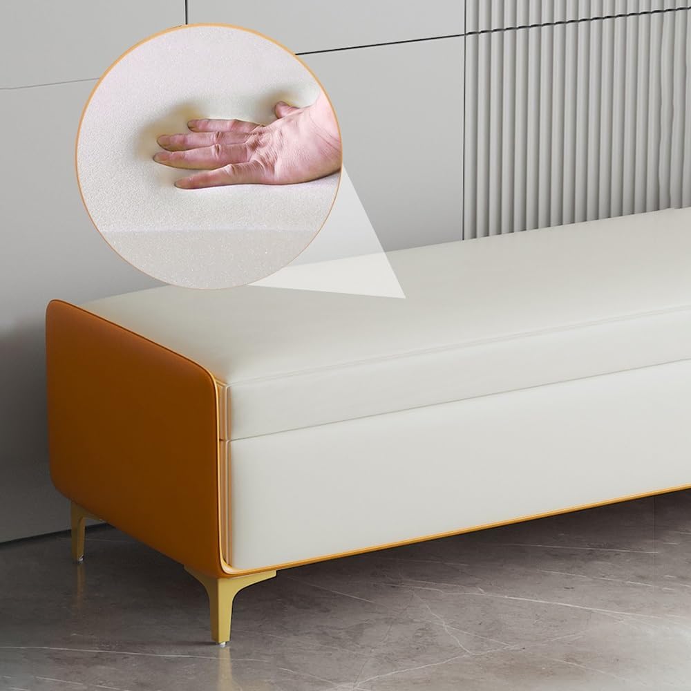 Modern Bed End Stool Bedroom Shoe Changing Entrance Bench Clothing Store Cloakroom Rest Sofa Storage Entryway(Gris,Medium)