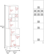 19.7" D*19.6" W*19.7" H Corner Freestanding Kitchen Pantry with 2 Shelves, 6 Small Compartments, 2 Single Doors, Rectangular Storage Cabinet, Modern, for Living Room, Dining Room, White