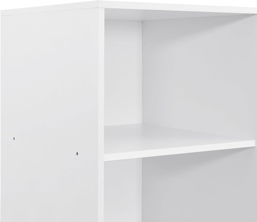 Merax Doorless Wooden Storage Wardrobe with Shelves and 3 Drawers, Functional Clothes Cabinet for Bedroom, Apartment