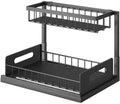 2-Tier Under Sink Organizer with Pull-Out Drawer, Kitchen and Bathroom Storage Rack (White)