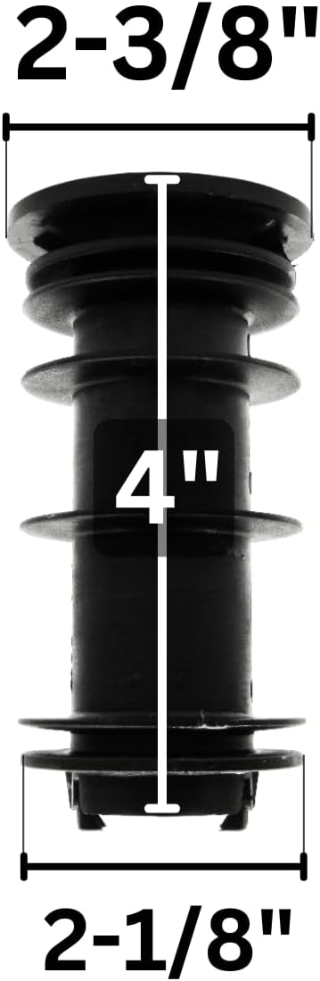 Cramco Replacement 2-3/8" (2.375") Plastic Insert Bushing for Caster Dining Chairs (Set of 2)