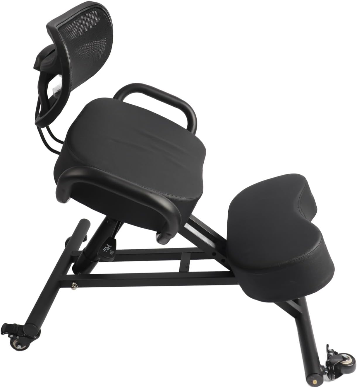 Qinlorgo Height Adjustable Ergonomic Kneeling Chair Posture Corrector Back Support Chair with Mesh Backrest & Leather Cushion for Home Office Spine Health