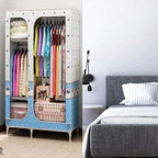 No-Installation Folding Wardrobe Family Bedroom Cloth Art Cabinet All-Steel Frame Rental Room Simple Dormitory Ward