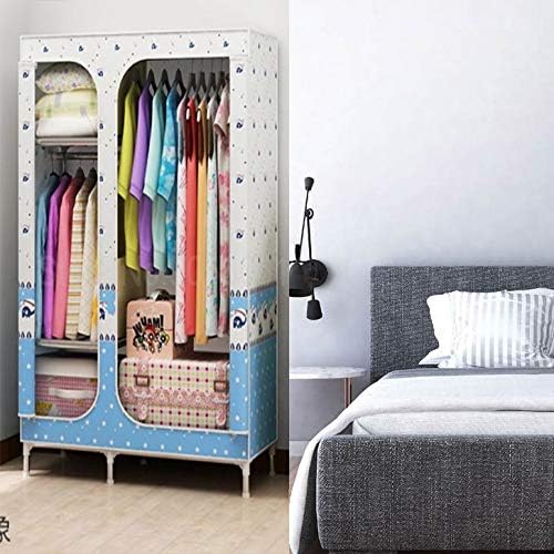 No-Installation Folding Wardrobe Family Bedroom Cloth Art Cabinet All-Steel Frame Rental Room Simple Dormitory Ward