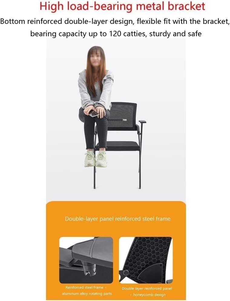 Folding Chair with High Resilience Sponge Backrest Extra Wide Ergonomic Bionic Curved Back Streamlined(C)