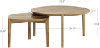 Nathan James Kendall Round Modern Nesting Coffee Set of 2, Stacking Living Room Accent Tables, Light Brown