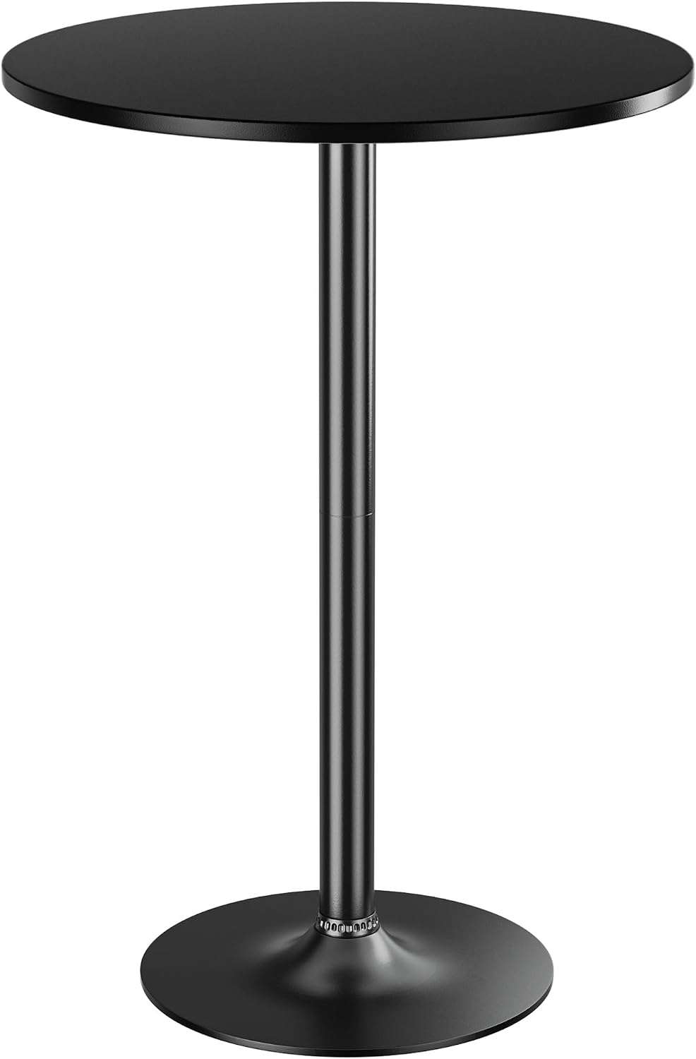 Shahoo Round Bar Table, Cocktail Table with Metal Base & MDF Top, Counter Height Pub Table for Dining Room, Living Room, Kitchen, Bar, Pub, Cafe, Black