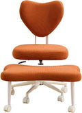 Meditation Chair, an Ergonomic Cross-Legged Seating Chair with Lumbar Support and A Height-Adjustable Seat Cushion, Ideal for People Engaged in High-Intensity Office Work. Orange
