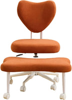 Meditation Chair, an Ergonomic Cross-Legged Seating Chair with Lumbar Support and A Height-Adjustable Seat Cushion, Ideal for People Engaged in High-Intensity Office Work. Orange