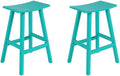 Costaelm All-Weather Bar Stools Set of 2, 29" Height Outdoor Bar Stools, Adirondack Poly Patio Bar Stool for Patio, Deck, Kitchen Counter and Garden, Turquoise