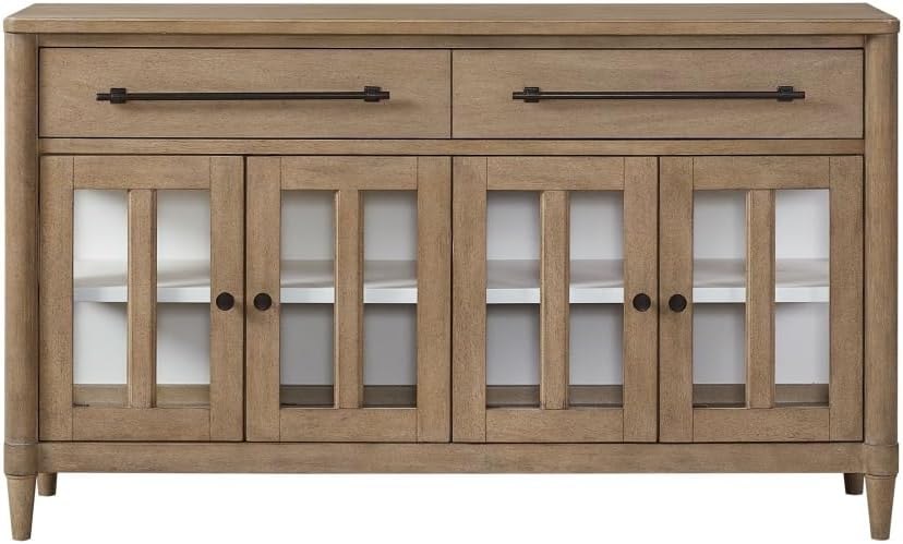 Dining Cabinet with Glass Doors and Ample Storage Space,for Kitchen