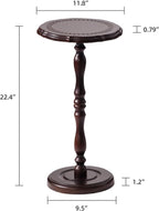 Solid Wood Round Side Table,mall Drink Table for Small Spaces,Round Side Table for Small Spaces, Boho Circle End Table Coffee Table with Solid Wood Leg for Living Room
