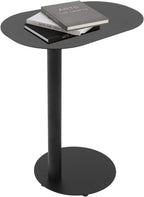 C-Shaped Side Table, H 25" Iron End Table Couch Modern Side Table Laptop Tables Metal Sofa Side Tables TV Tray Under Accent Tables for Living Room Bedroom Bathroom Black