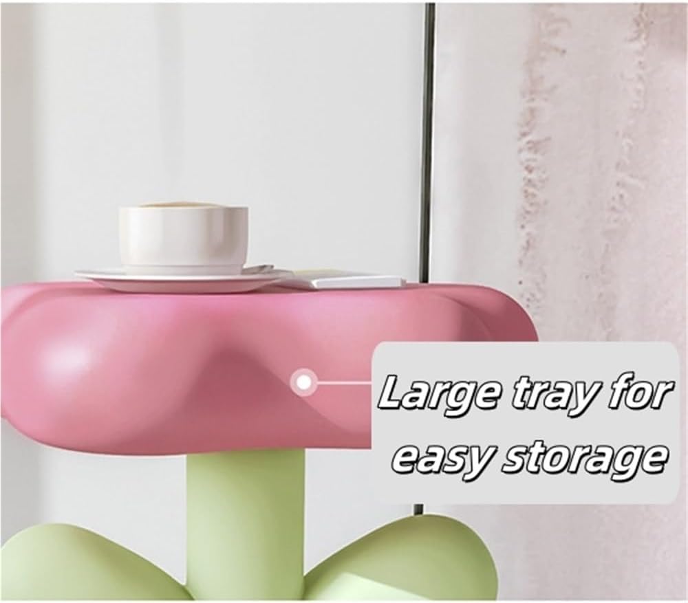 Creative Resin Flower-Shaped Side Table, Distinctive End Table for Apartment Decor, Funky Coffee Table, Cute Small Nightstand for Bedroom, Living Room(Yellow)