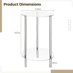 Acrylic Detachable End Table, 2-Tier Clear Round Acrylic Coffee Table, 11.8 x 19.6 Modern Small Side Desk, Detachable Beside Desk for Living Room, Bedroom