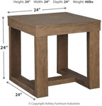 BOWERY HILL Contemporary Set of 2 Square End Tables in Grayish Brown