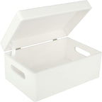 Creative Deco Personalized White Wooden Storage Box Wedding Box | 11.8x7.87x5.51in (+-0.5) | Couple | Hinged Lid Handles Engraving | Gift Box | UNSANDED Keepsake Souvenir Chest
