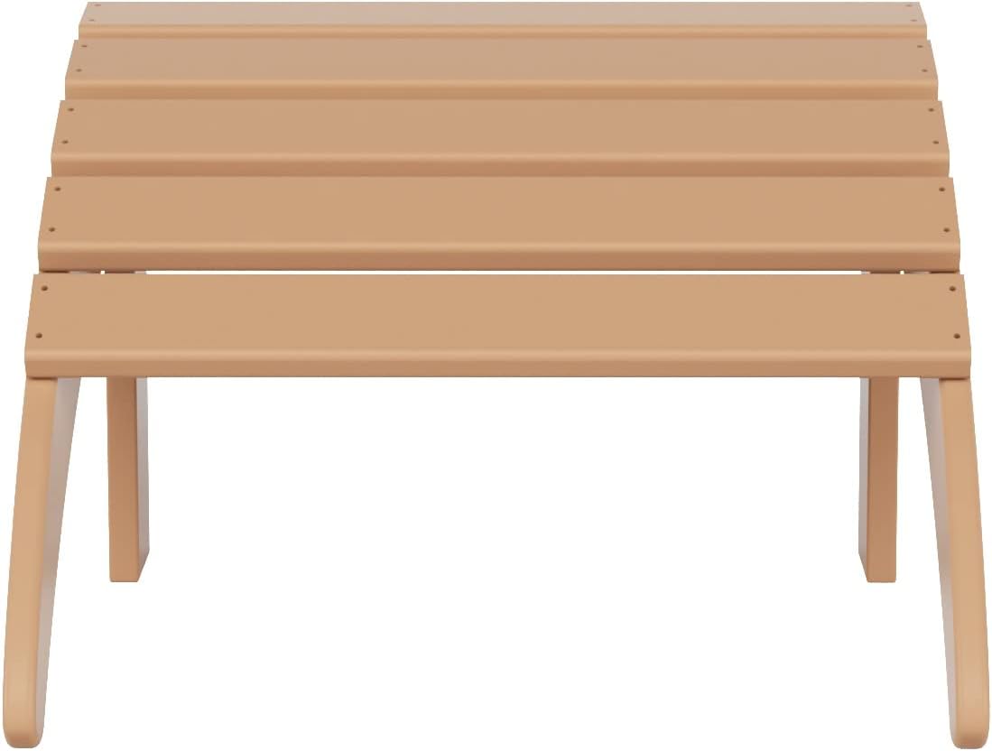 WO Home Furniture Adirondack Ottoman Outdoor Patio Footrest 13.5" Inch Folding Footstool for Outdoor Adirondack Chair (Teak)