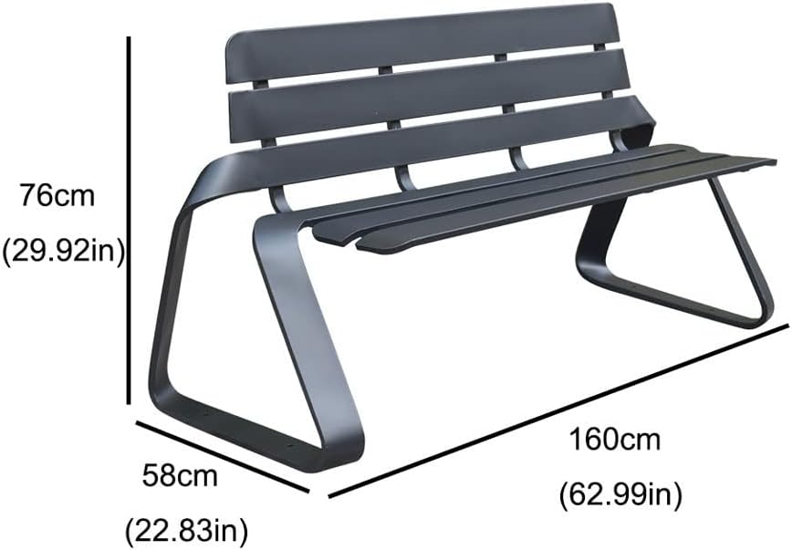 Patio Benches for Outdoors Outdoor Terrace Garden Leisure Bench Park Seat Beach Chair Metal Cast Iron Frame Home Creative Decor Garden Benches for Outdoors