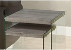 Monarch Specialties ,Nesting Table, Tempered Glass, Dark Taupe