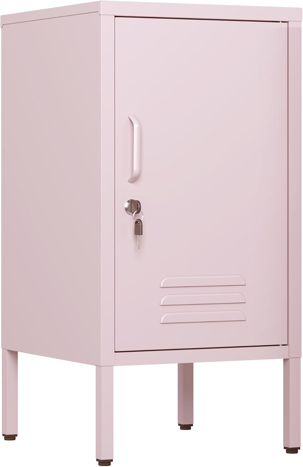 Metal Locker Nightstand with Shelf,Single Door Lockable Metal End Table,Modern Bedside Table, Versatile Side Cabinet for Bedroom, Living Room, or Office (27.55”h x 13.78”w x 14.96”d)