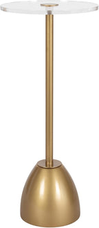 Kate and Laurel Acari Modern Round Pedestal Drink Table, 10 x 10 x 22, Clear Acrylic and Gold, Decorative End Table with Circle Acrylic Tabletop for Use as Small Plant Stand or Cute Living Room Accent