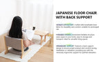 Japanese Floor Chair with Back Support, Foldable Meditation Chair, Legless Tatami Chair with Cushion, Floor Seat for Living Room, Bedroom, Bay Window (1, Gray)