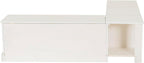 Linon Harris White Solid Pine Backless Nook with Interior Storage