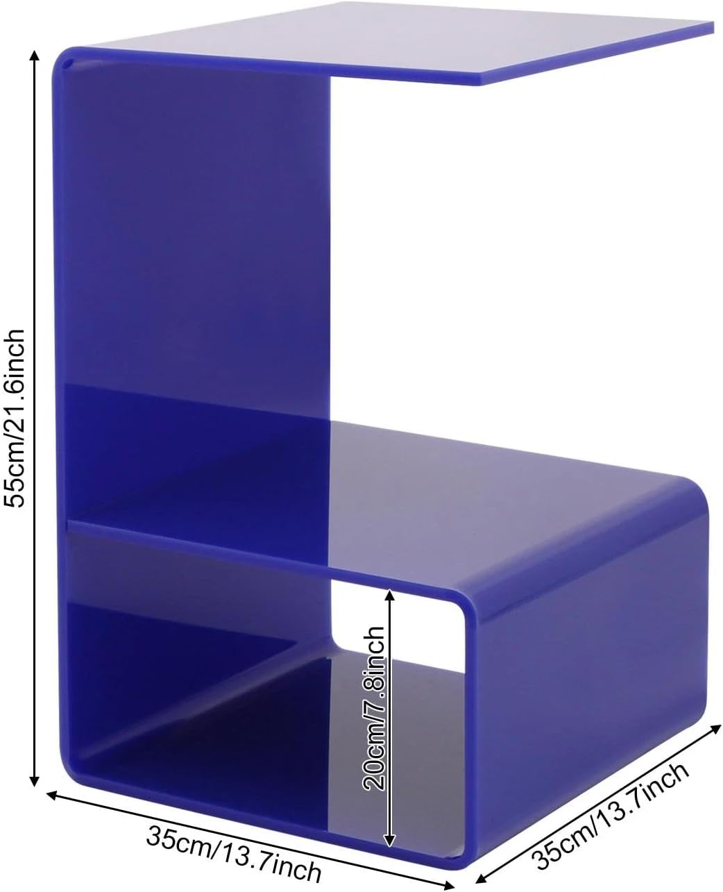 Acrylic End Table for Nightstand, 3 Tier Side Tables for Small Spaces, Bedside Table for Living Room, Bathroom, Office, Bathroom