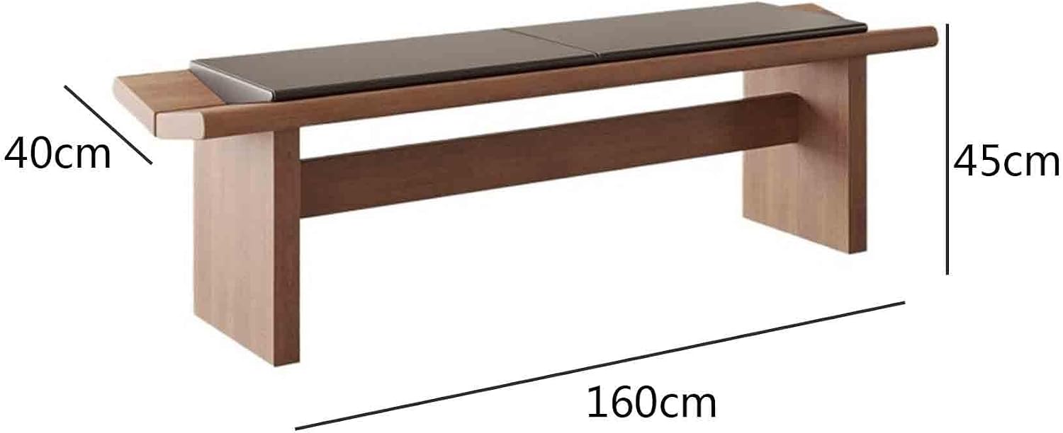 Modern Wooden Long Shoe-Changing Bench for Bedroom Dressing Room Leather Bed end Upholstered Entryway(Large)