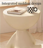 Round End Table with Storage, Cute Sofa Side Table, Versatile Nightstand, Modern Creative Coffee Table for Living Room, Bedroom, Bathroom(Orange)
